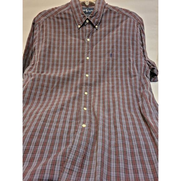 Ralph Lauren Other - Ralph Lauren Blake Gray And White Plaid Mens Short‎ Sleeve Shirt Size M